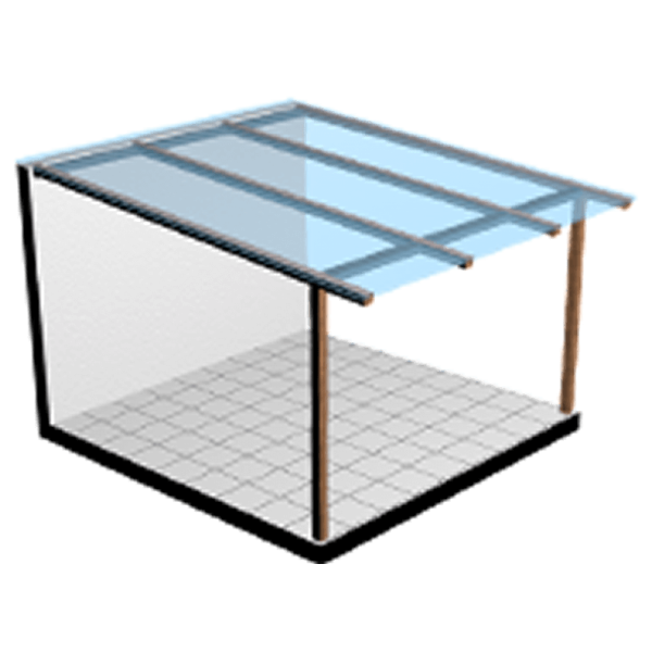 Terrassendach Komplettbausatz Plexiglas 3075 mm X 3000 mm