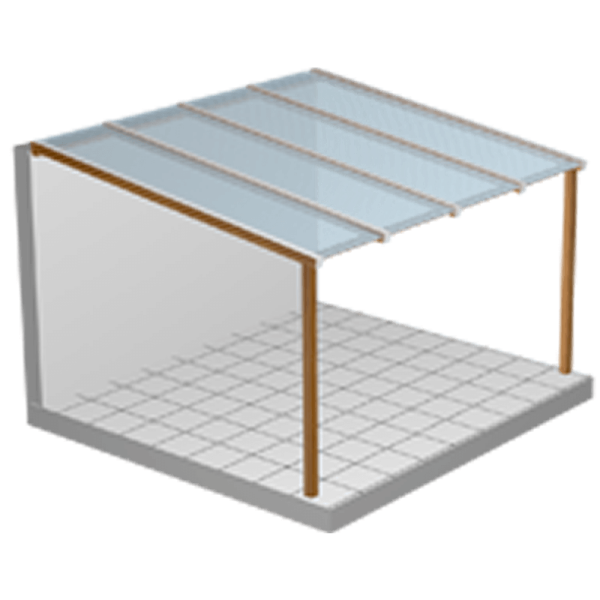 Terrassendach Komplettbausatz Plexiglas Stegplatten